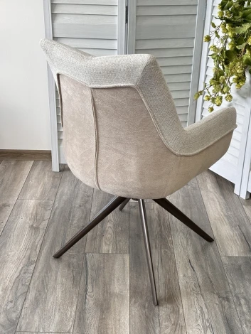 Стул M-City PONTUS 360 град. поворот. KN01-05 Бежевый/ BZ1046-11 Бежевый/ Шоколадное золото