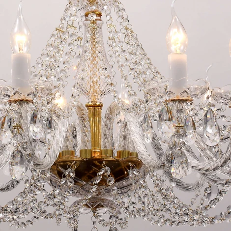 Подвесная люстра Favourite Simone 1736-12P (220V, хрусталь, на цепи, подсвечник, свеча)