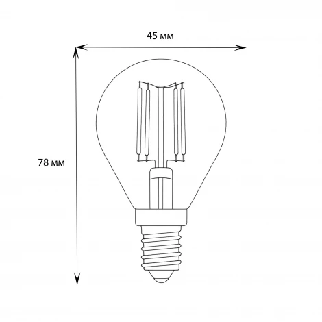 Лампочка светодиодная груша прозрачная E14 6W 4000K Uniel LED-G45-6W/NW/E14/CL GLA01TR