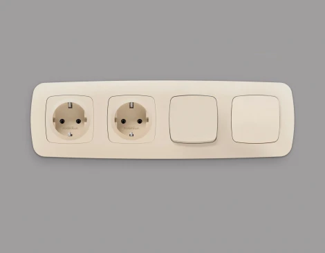 Лицевая панель Ambrella Volt OMEGA (Бежевый матовый) для 1-кл выключателей QUANT OP3210