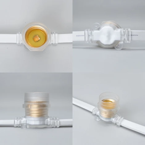 Белт-Лайт 50м, Провод Белый Каучук, Шаг 40 см, 125 Прозрачных Патронов, IP65 Laitcom BL50m/125L-8-P