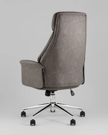 Кресло офисное TopChairs Neoma серый экокожа УТ000041775