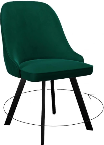 Стул 266 поворотный, К13 изумруд, ножки черные Dikline 00-00062903