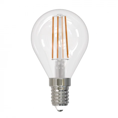 Лампочка светодиодная шар прозрачная E14 9W 3000K Uniel LED-G45-9W/3000K/E14/CL PLS02WH
