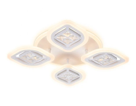 Потолочная люстра Ambrella Acrylica Ice FA280 (регулировка яркости, LED, 220V, пульт управления, управление смартфоном, умный дом - PC.Lamper, цветы)