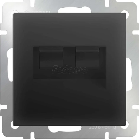 Розетка встраиваемая двойная Ethernet RJ-45 Werkel, черный