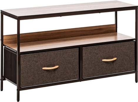 Комод Leset Локи 2 ящ., Коричневый Leset (Искусственный лен/Темно-коричневый) арт.2500000183508