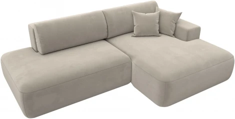 Диван угловой Лига-036 НПБ Модерн правый угол (Бежевый/Микровельвет) Лига Диванов арт.121398