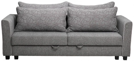 Диван Garda Decor MARCO 2K-СЕРЫЙ-Flona SER+Buta SER+Colton032-SER (Черный/Темно-серый)