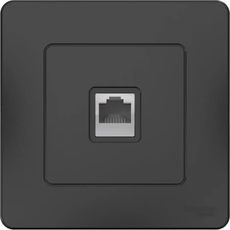 Телефонная розетка встраиваемая RJ-11 (антрацит) Systeme Electric Blanca BLNIS011006