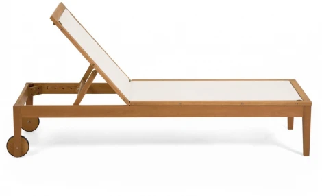 Шезлонг La Forma (ex Julia Grup) Caterin (Белый,Бежевый/ Эвкалипт,Дерево)