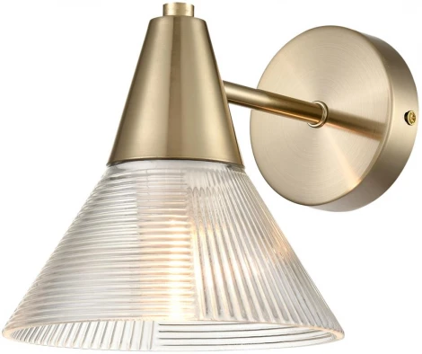 Бра Lumion Corne 6596/1W латунь титаниум/прозрачный, металл/стекло E27 1*60W 220V