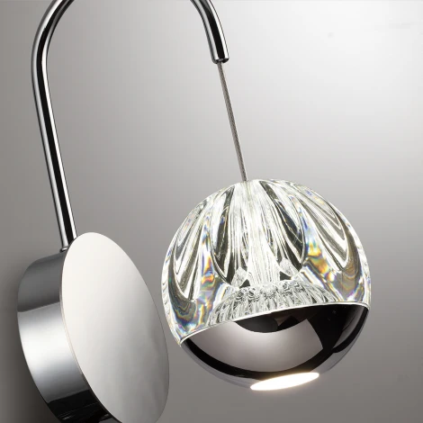 Бра Odeon Light Sono 5100/5WL хром/прозрачный/акрил LED 5W 4000K (220V, шар)