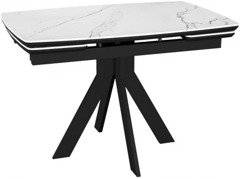 Стол DikLine DKU120 Керамика Белый мрамор/подстолье черное/опоры черные (2 уп.) арт.00-00074484