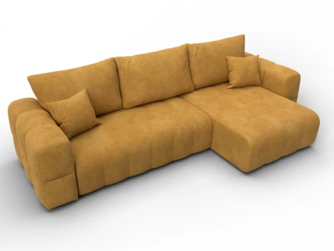 Диван угловой Лига-110 НПБ угол универсальный (ДВП,ДСП,ЛДСП,Брус,Фанера,Велюр/Желтый) Лига Диванов 136525