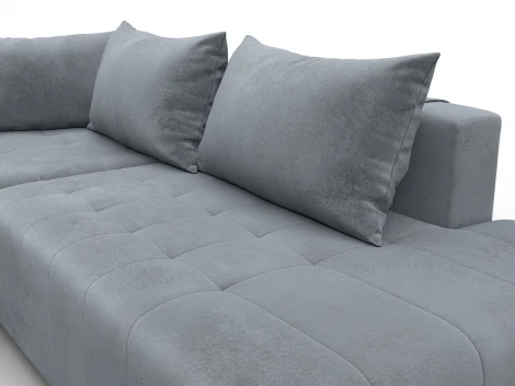 Диван угловой Лига-103 НПБ угол левый (ДСП,Брус,Фанера,Велюр/Серый) Лига Диванов 134807L