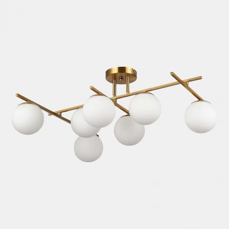 Потолочная люстра на штангек Evoluce SLE1195-302-07 SLE1195 Латунь/Белый E14 7*40W