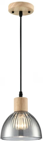 Подвесной светильник Lumion Natana 8053/1А дерево/смоки металл/стекло E27 1*60W 220V