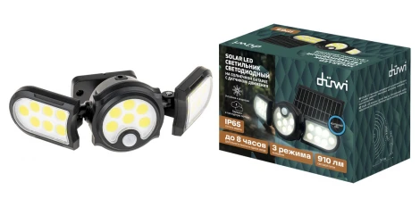 Настенный светильник уличный светодиодный на солнечных батареях с датчиком движения duwi 25019 7