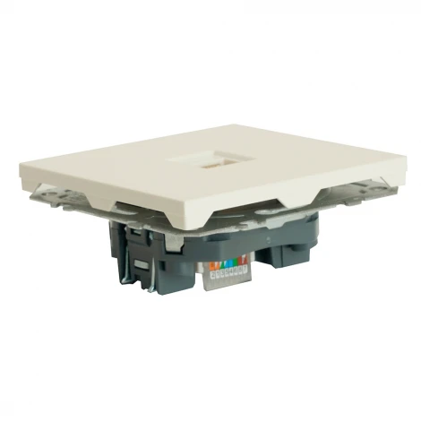 Розетка Ethernet RJ-45 (белый фарфор, soft touch) Stekker Эмили 49873
