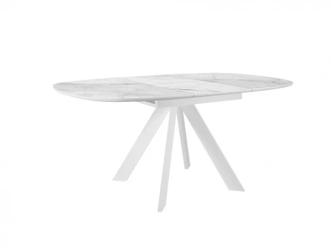 Стол DikLine BK100 Керамика Белый мрамор/подстолье белое/опоры белые 00-00072820
