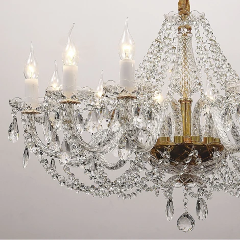 Подвесная люстра Favourite Simone 1736-12P (220V, хрусталь, на цепи, подсвечник, свеча)