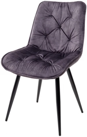Обеденный стул M-City MONACO 912-06 DARK GREY темно-серый, велюр/черный каркас
