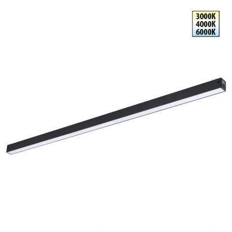 Трековый светильник трехфазный светодиодный Novotech Vector 359942 черный с переключ. цв. темпер. IP20 LED 3000К\4000К\6000К 30W 90-240V