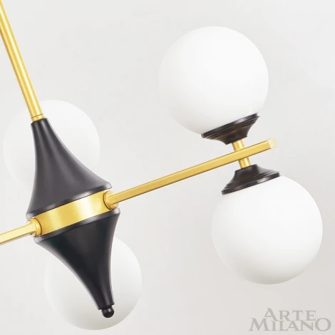 Потолочная люстра на штанге Arte Milano 271580/6 BK/GD (220V, шарики)