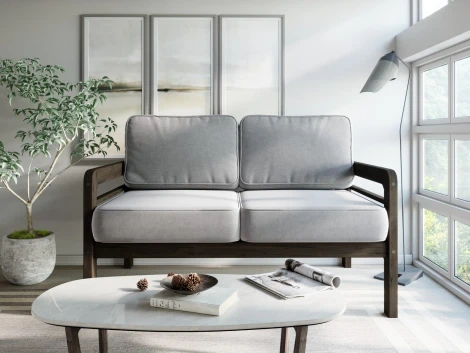 Диван Arsko прямой Бергер М венге велюр серый