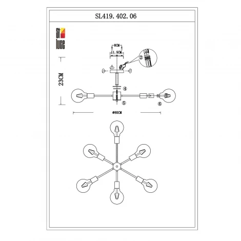 Потолочная люстра ST Luce Ano SL419.402.06 (220V, молекулы)