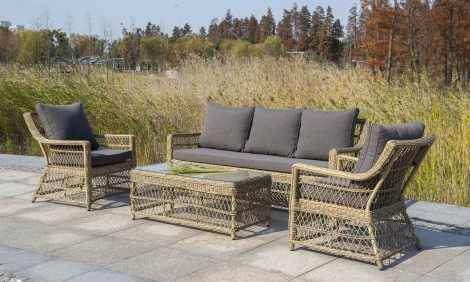 Стол журнальный из искусственного ротанга, цвет соломенный 4SIS Гранд Латте YH-S4840W