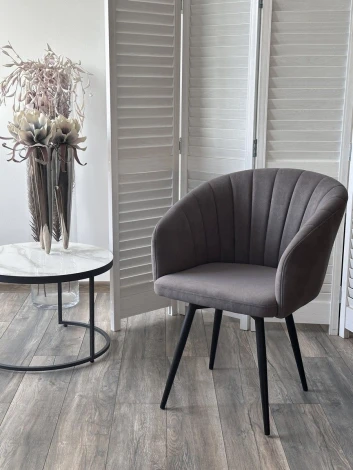 Стул МИШЕЛЬ 360 град. поворот. цвет B28 Темно-серый, велюр / черный каркас M-City 64749