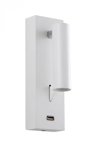 Бра для чтения Crystal Lux CLT 210 210W USB WH (LED, 220V, выключатель)