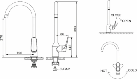 Смеситель Bravat Eler F7191238CP-RUS для кухонной мойки