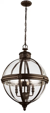 Подвесная люстра Adams FE-ADAMS-4P-BRZ Feiss (220V, на цепи, шар)