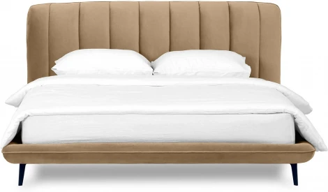 Кровать Amsterdam ОГОГО (арт.564356), (Велюр/Светло-коричневый)