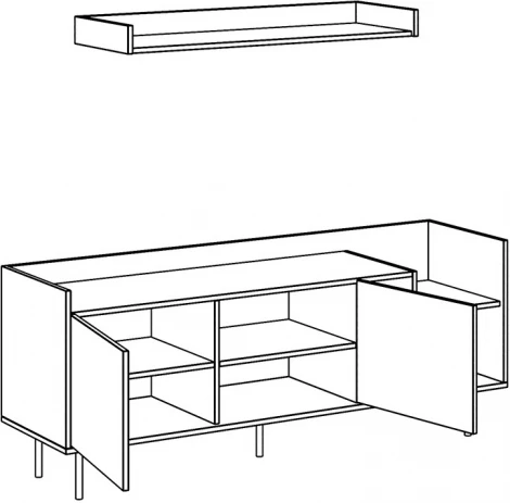 Композиция Look 16 (ЛДСП/Черный) ОГОГО Обстановочка! арт.846111