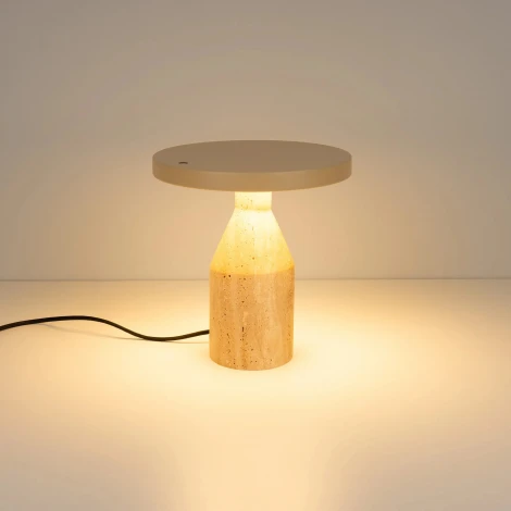 Настольная лампа SP-CROOD-TAB-R22.5x24-7W Warm3200-MIX (BG-BG, 140 deg, 230V) (Arlight, IP20, Травертин) 061770