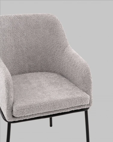 Стул с подлокотниками Кози new ткань букле серый Stool Group арт.УТ000040876