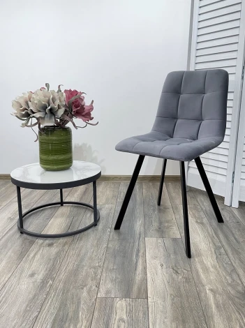 Стул CHILLI-Q SQUARE серый #27, велюр / черный каркас, 4 шт./1 к