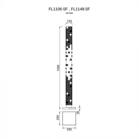 Торшер Fluorite Elegance FL1106-5F