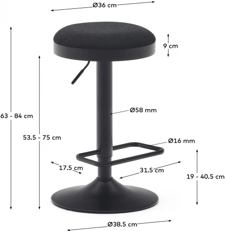 Табурет La Forma (ex Julia Grup) Zaib (Черный)