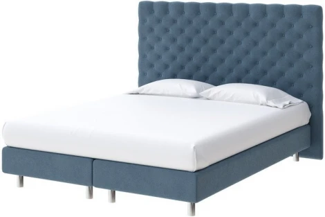 PROxSON Кровать Paris Boxspring Lift (Ткань: Велюр Monopoly Прованский синий (792)) 90x200
