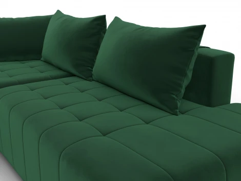 Диван угловой Лига-103 НПБ угол левый (ДСП,Брус,Фанера,Велюр/Зеленый) Лига Диванов 134816L
