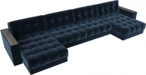 Диван П-образный с декором Лига-049 НПБ Лонг Лига Диванов (Велюр) арт.128575