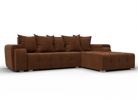 Диван угловой Лига-121 правый угол (ДСП,Брус,Велюр/Терракотовый) Лига Диванов 137353
