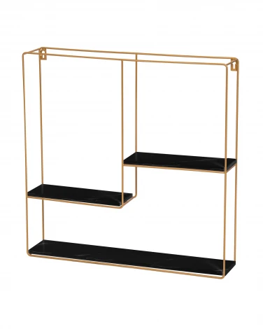 Полка Square золотая черный мрамор УТ000036384