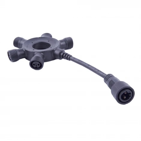 Соединитель для гирлянд серии F90RPO круговой 1 вход-5 выходов черный Uniel UTC-F90 Y6 BLACK