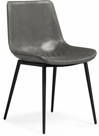 Стул на металлокаркасе Woodville Алеида серая экокожа / черный глянец арт.610746
